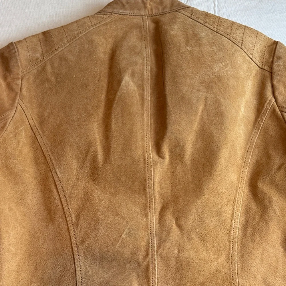 Bernardo Tan Suede Leather Jacket - Picture 7 of 16